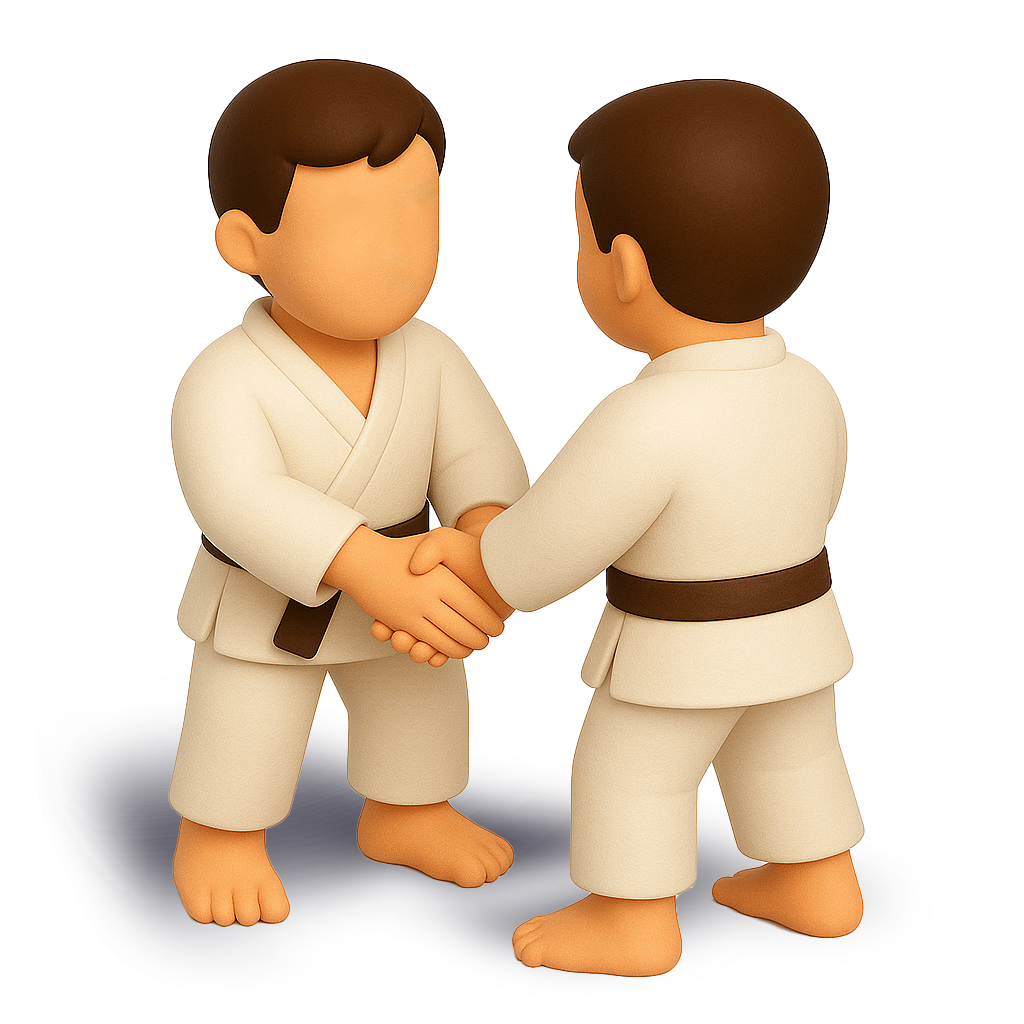 Deux judokas se saluent sur le tatami